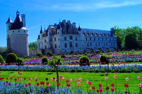 《シュノンソー城のお花畑》 《シュノンソー城のお花畑》